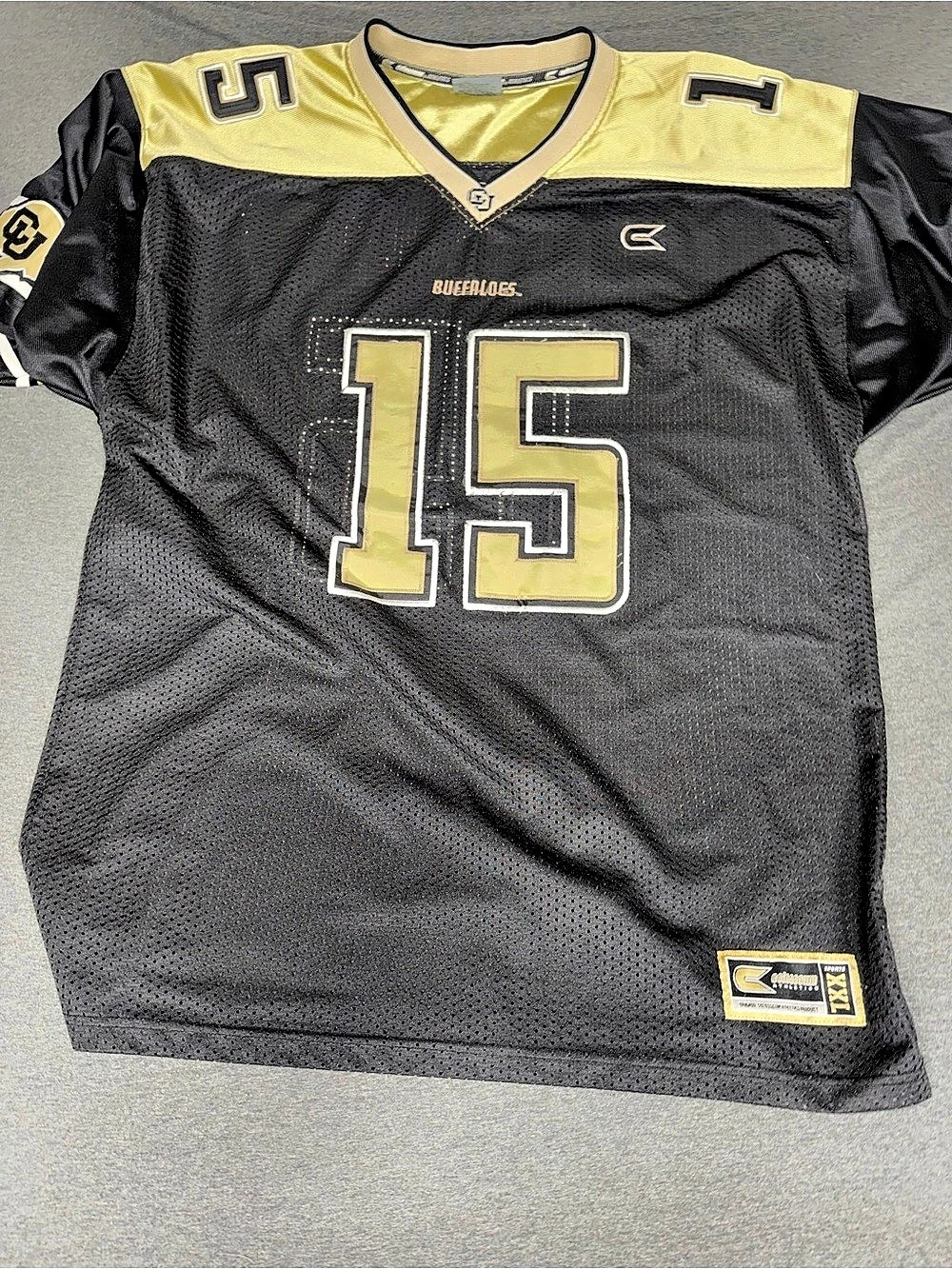 Colorado Buffaloes #15 jersey Black & Gold Athletic Jersey Size XL